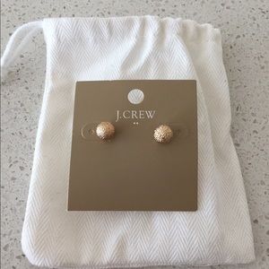 JCrew brushes gold ball earrings